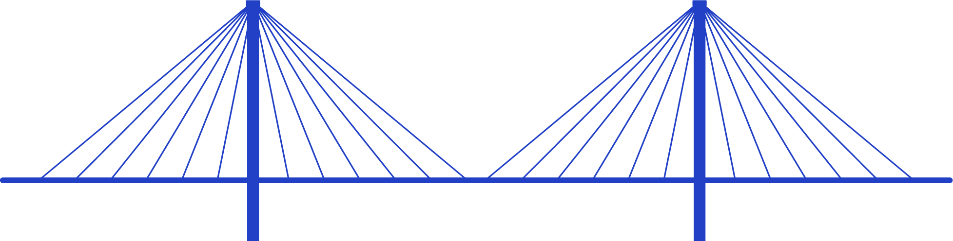 Suspension bridge illustration symbolizing reliability and connection